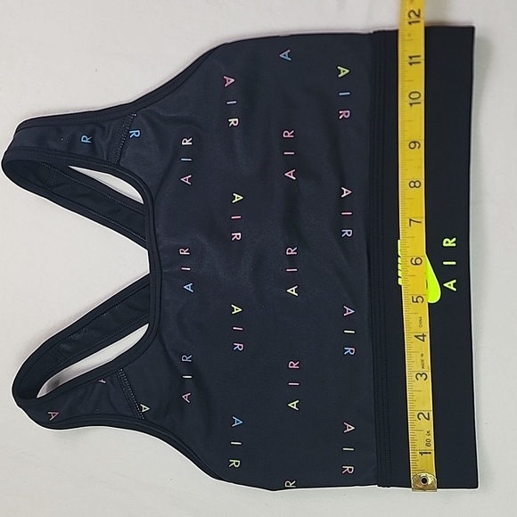 Nike Black Sports Bra with Neon Accents Size Small Featuring AIR Print - Picture 6 of 7
